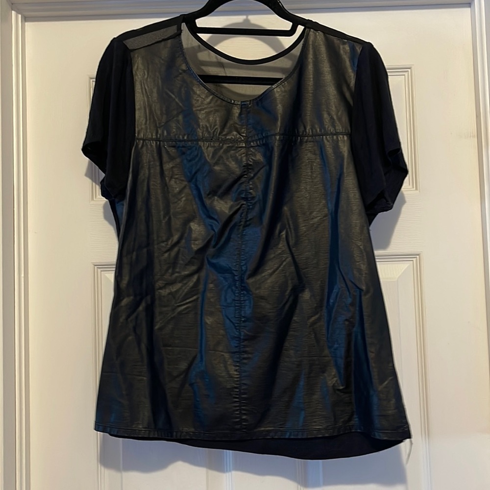 Reitmans  Rock & Shine vegan leather top size large